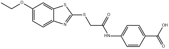 4-({[(6-ethoxy-1,3-benzothiazol-2-yl)sulfanyl]acetyl}amino)benzoic acid Struktur