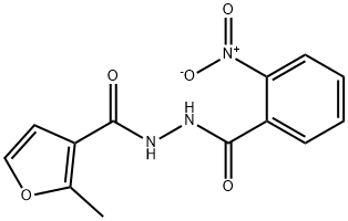 2-methyl-N'-[(2-nitrophenyl)carbonyl]furan-3-carbohydrazide Struktur