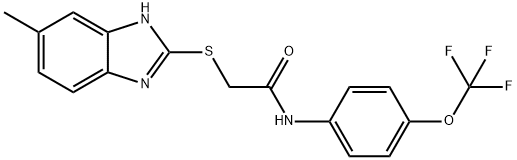 2-[(5-methyl-1H-benzimidazol-2-yl)sulfanyl]-N-[4-(trifluoromethoxy)phenyl]acetamide Struktur