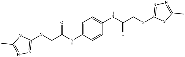 N,N'-benzene-1,4-diylbis{2-[(5-methyl-1,3,4-thiadiazol-2-yl)sulfanyl]acetamide} Struktur