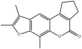 6,8,9-trimethyl-2,3-dihydrocyclopenta[c]furo[3,2-g]chromen-4(1H)-one Struktur