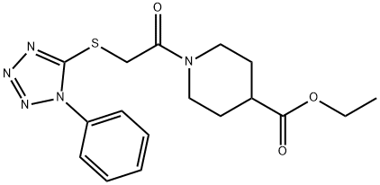 ethyl 1-{[(1-phenyl-1H-tetrazol-5-yl)sulfanyl]acetyl}piperidine-4-carboxylate Struktur