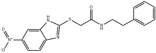 2-[(5-nitro-1H-benzimidazol-2-yl)sulfanyl]-N-(2-phenylethyl)acetamide Struktur