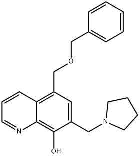 5-[(Benzyloxy)methyl]-7-(1-pyrrolidinylmethyl)-8-quinolinol Struktur