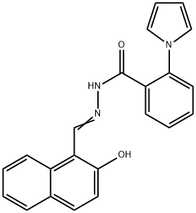 (E)-N'-((2-hydroxynaphthalen-1-yl)methylene)-2-(1H-pyrrol-1-yl)benzohydrazide Struktur