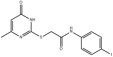 2-[(4-hydroxy-6-methylpyrimidin-2-yl)sulfanyl]-N-(4-iodophenyl)acetamide Struktur