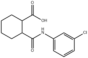 2-(((3-chlorophenyl)amino)carbonyl)cyclohexanecarboxylic acid Struktur