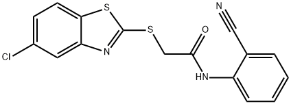 2-[(5-chloro-1,3-benzothiazol-2-yl)sulfanyl]-N-(2-cyanophenyl)acetamide Struktur