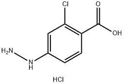 2-Chloro-4-hydrazinylbenzoic acid hydrochloride Struktur