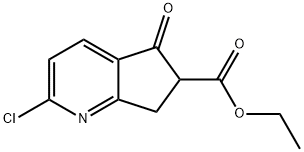 ethyl 2-chloro-5-oxo-6,7-dihydro-5H-cyclopenta[b]pyridine-6-carboxylate Struktur