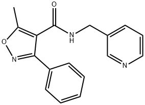 5-methyl-3-phenyl-N-(pyridin-3-ylmethyl)-1,2-oxazole-4-carboxamide Struktur