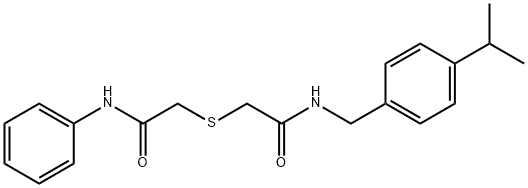 2-{[2-oxo-2-(phenylamino)ethyl]sulfanyl}-N-[4-(propan-2-yl)benzyl]acetamide Struktur