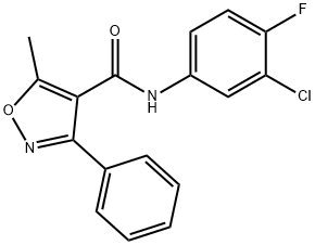 N-(3-chloro-4-fluorophenyl)-5-methyl-3-phenyl-1,2-oxazole-4-carboxamide Struktur