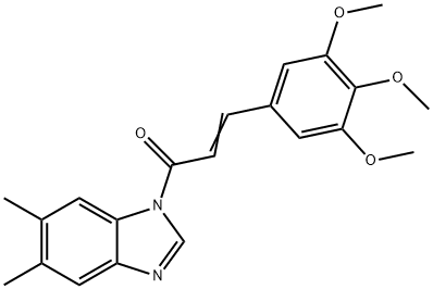 (2E)-1-(5,6-dimethyl-1H-benzimidazol-1-yl)-3-(3,4,5-trimethoxyphenyl)prop-2-en-1-one Struktur