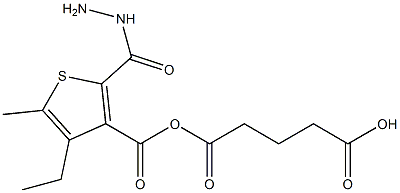 5-(2-(4-ethyl-5-methylthiophene-3-carbonyl)hydrazinyl)-5-oxopentanoic acid Struktur