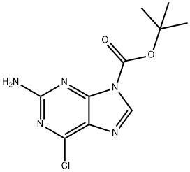 tert-butyl 2-amino-6-chloro-9H-purine-9-carboxylate Structure