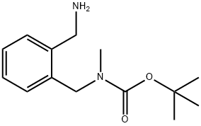 tert-butyl 2-(aminomethyl)benzyl(methyl)carbamate Struktur