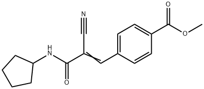 (E)-methyl 4-(2-cyano-3-(cyclopentylamino)-3-oxoprop-1-en-1-yl)benzoate Struktur