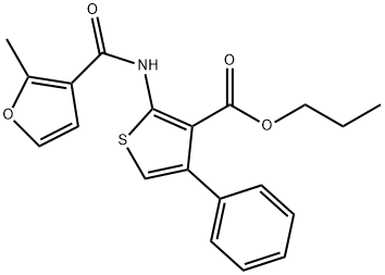 propyl 2-{[(2-methylfuran-3-yl)carbonyl]amino}-4-phenylthiophene-3-carboxylate Struktur