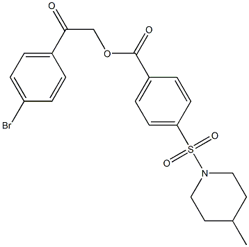 2-(4-bromophenyl)-2-oxoethyl 4-((4-methylpiperidin-1-yl)sulfonyl)benzoate Struktur