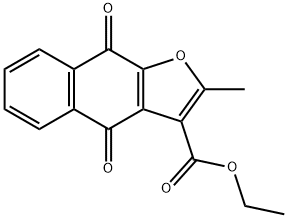 2-Methyl-4,9-dioxo-4,9-dihydro-naphtho[2,3-b]furan-3-carboxylic acid ethyl ester Struktur