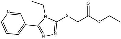 ethyl 2-((4-ethyl-5-(pyridin-3-yl)-4H-1,2,4-triazol-3-yl)thio)acetate Struktur