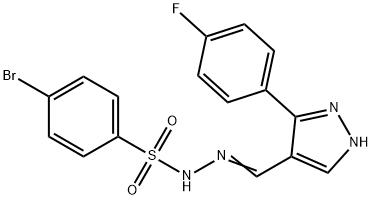 (Z)-4-bromo-N'-((3-(4-fluorophenyl)-1H-pyrazol-4-yl)methylene)benzenesulfonohydrazide Struktur