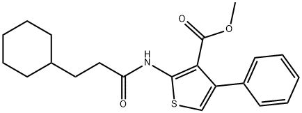 methyl 2-(3-cyclohexylpropanamido)-4-phenylthiophene-3-carboxylate Struktur