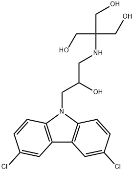 2-((3-(3,6-dichloro-9H-carbazol-9-yl)-2-hydroxypropyl)amino)-2-(hydroxymethyl)propane-1,3-diol Struktur