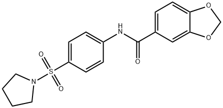 N-[4-(pyrrolidin-1-ylsulfonyl)phenyl]-1,3-benzodioxole-5-carboxamide Struktur