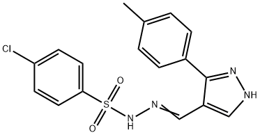 (Z)-4-chloro-N'-((3-(p-tolyl)-1H-pyrazol-4-yl)methylene)benzenesulfonohydrazide Struktur