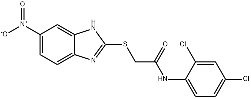 N-(2,4-dichlorophenyl)-2-[(6-nitro-1H-benzimidazol-2-yl)sulfanyl]acetamide Struktur