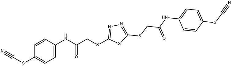 1,3,4-thiadiazole-2,5-diylbis[sulfanediyl(1-oxoethane-2,1-diyl)iminobenzene-4,1-diyl] bis(thiocyanate) Struktur