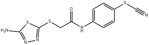 4-({[(5-amino-1,3,4-thiadiazol-2-yl)sulfanyl]acetyl}amino)phenyl thiocyanate Struktur