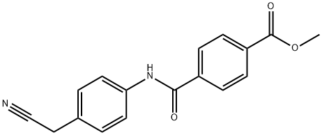 methyl 4-((4-(cyanomethyl)phenyl)carbamoyl)benzoate Struktur