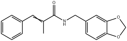 (2Z)-N-(1,3-benzodioxol-5-ylmethyl)-2-methyl-3-phenylprop-2-enamide Struktur