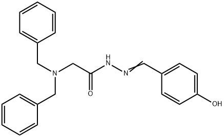 (E)-2-(dibenzylamino)-N'-(4-hydroxybenzylidene)acetohydrazide Struktur