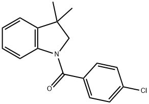 (4-Chlorophenyl)(3,3-dimethylindolin-1-yl)methanone Struktur