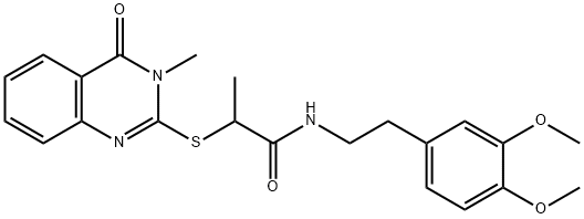 N-[2-(3,4-dimethoxyphenyl)ethyl]-2-[(3-methyl-4-oxo-3,4-dihydroquinazolin-2-yl)sulfanyl]propanamide Struktur