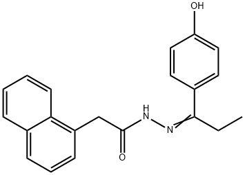 (E)-N'-(1-(4-hydroxyphenyl)propylidene)-2-(naphthalen-1-yl)acetohydrazide Struktur