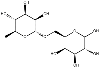 6-O-(6-Deoxy-alpha-L-mannopyranosyl)-D-galactopyranose Struktur