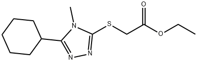 ethyl 2-((5-cyclohexyl-4-methyl-4H-1,2,4-triazol-3-yl)thio)acetate Struktur