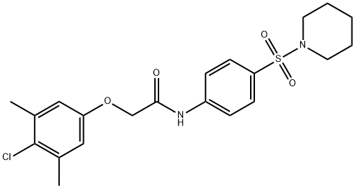 2-(4-chloro-3,5-dimethylphenoxy)-N-[4-(piperidin-1-ylsulfonyl)phenyl]acetamide Struktur