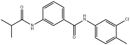 N-(3-chloro-4-methylphenyl)-3-[(2-methylpropanoyl)amino]benzamide Struktur