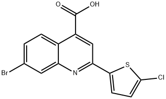 7-bromo-2-(5-chlorothiophen-2-yl)quinoline-4-carboxylic acid Struktur