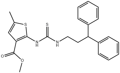 methyl 2-(3-(3,3-diphenylpropyl)thioureido)-5-methylthiophene-3-carboxylate Struktur