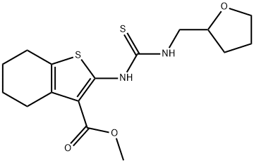 methyl 2-(3-((tetrahydrofuran-2-yl)methyl)thioureido)-4,5,6,7-tetrahydrobenzo[b]thiophene-3-carboxylate Struktur