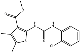 methyl 2-(3-(2-chlorophenyl)thioureido)-4,5-dimethylthiophene-3-carboxylate Struktur