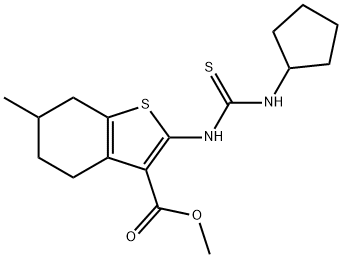 methyl 2-(3-cyclopentylthioureido)-6-methyl-4,5,6,7-tetrahydrobenzo[b]thiophene-3-carboxylate Struktur