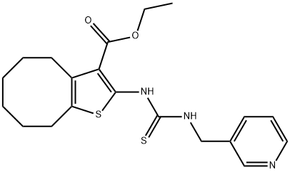 ethyl 2-(3-(pyridin-3-ylmethyl)thioureido)-4,5,6,7,8,9-hexahydrocycloocta[b]thiophene-3-carboxylate Struktur